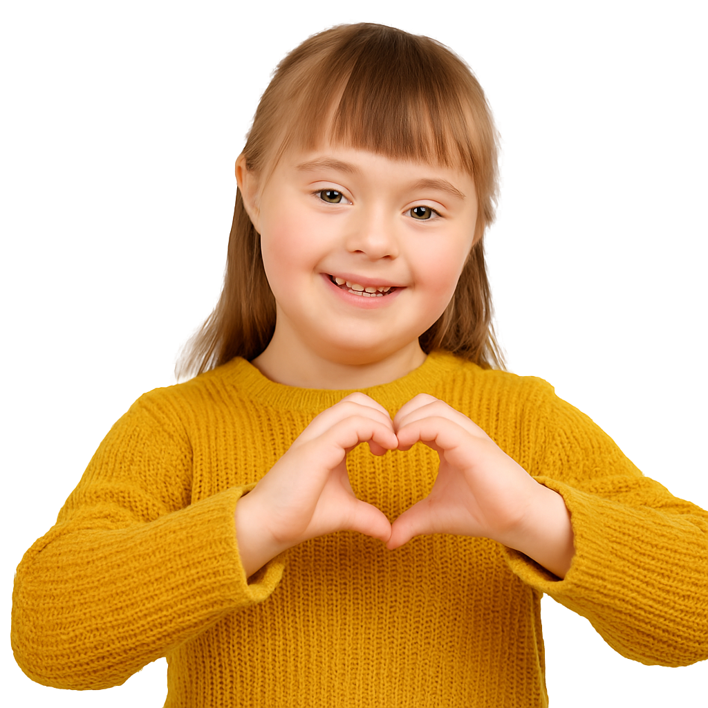 Niña con sindrome de dawn colombia png